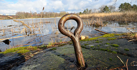 Järnöglan för linfärjan mellan Farsta Gård och Näset