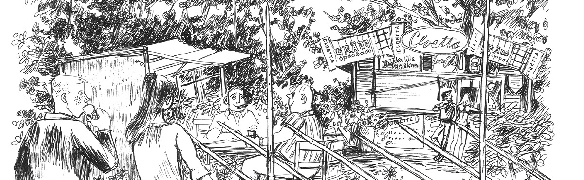 Teckning Roffes kiosk, 1960 tal